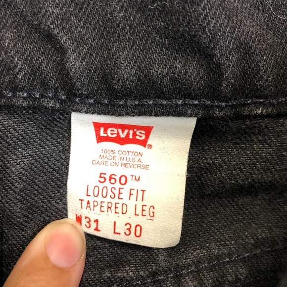 Levi’s 560 Black Jeans with Orange Tab 31x30 - Picture 5 of 10